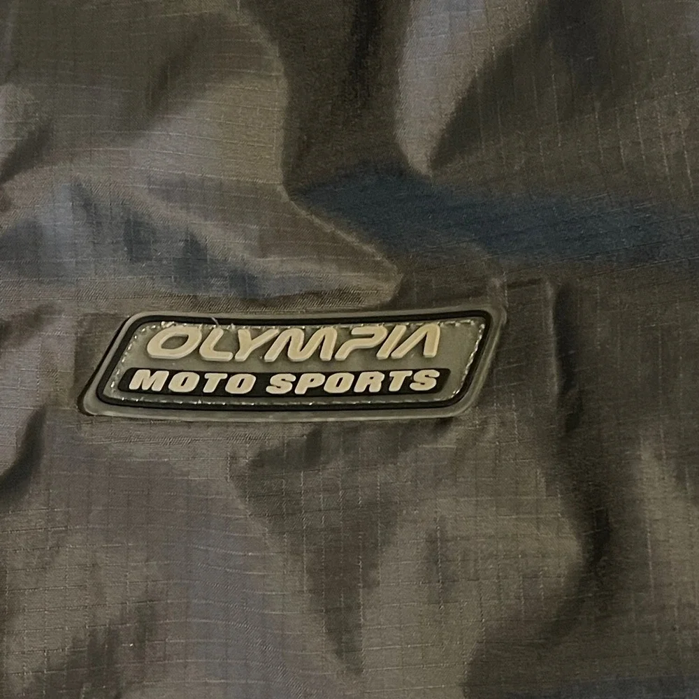 Olympia Moto Sports Jacket Mens Large Gray Ripstop Nylon Full Zip Motorcycle